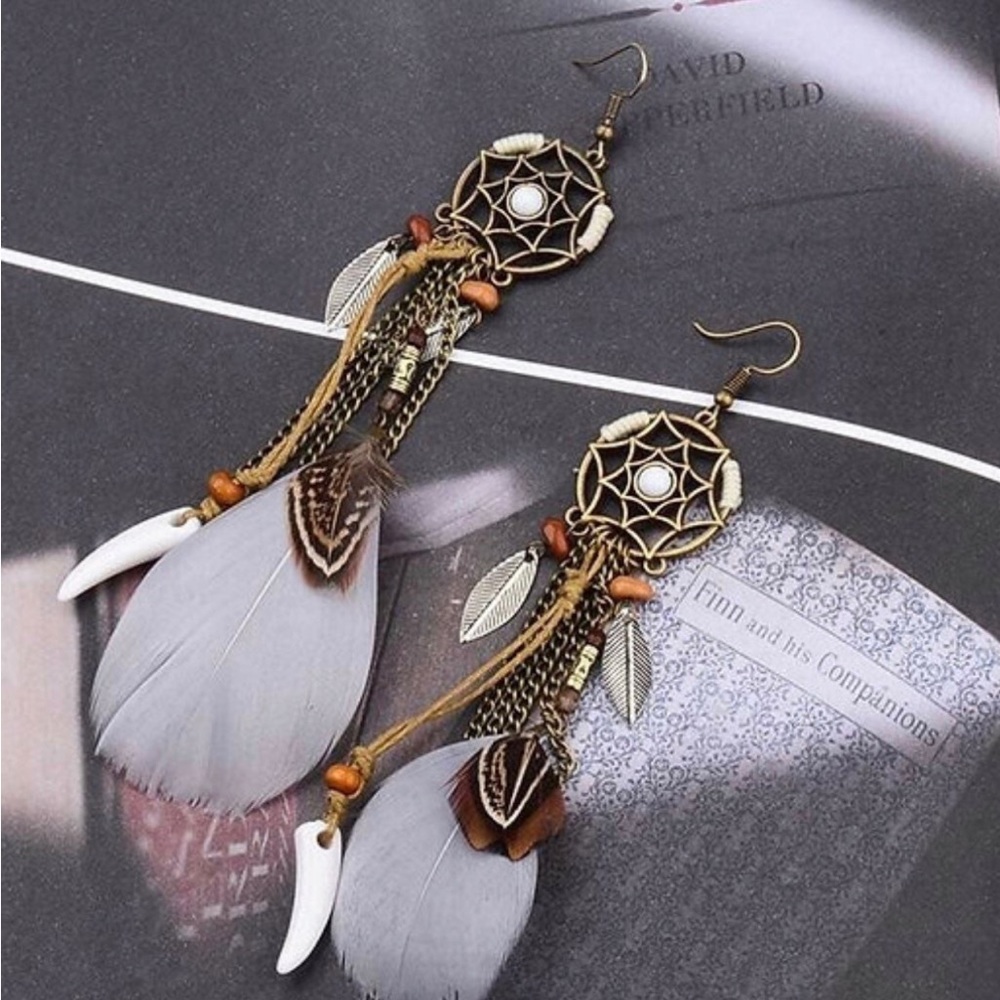Boho Feather Earrings